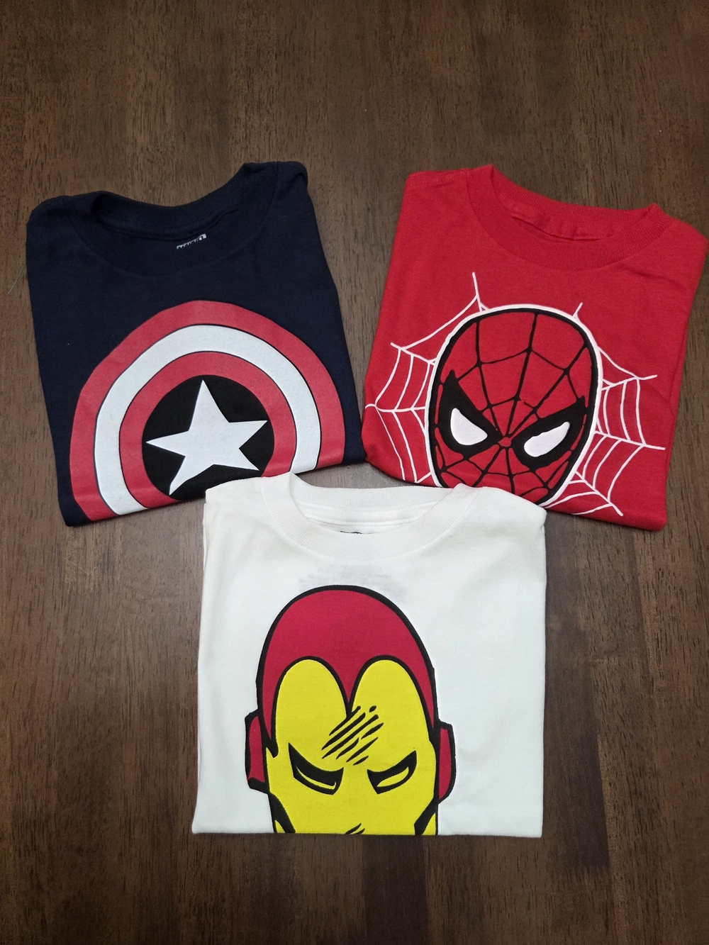 Marvel Kids Superhero Tee Trio - Red, White & Navy